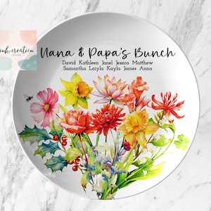 Custom Birth Flower Family Bouquet Grandpa Gift, Grandfather Gift from Grandkids, Personalized Birth Month Flower Grandpa Christmas Gift