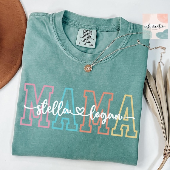 Comfort Colors® Custom Mama Shirt with Kids Names, Personalized Mom Shirt, Mom Shirt With Kids Names, Mother’s Day Gift, Mama Gift Custom