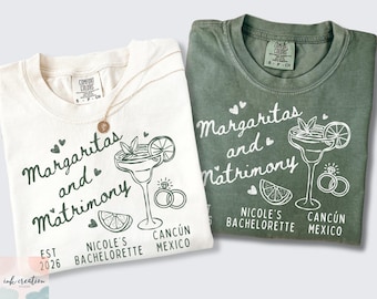 Margarita Bachelorette Shirt, Margs and Matrimony Bachelorette Party Tshirt, Comfort Colors Custom Bachelorette TShirt, Tequila Bachelorette