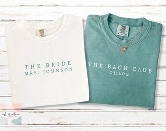 The Bach Club Shirt, Bride and Bach Comfort Colors Shirt, Custom Bachelorette Party Shirts, Bridesmaid Shirts, Bridesmaid Proposal Gifts