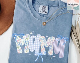 Comfort Colors Mama Bow Shirt, Cute Mom Shirt, Bow Mom Shirt, Retro Mama Shirt, Trendy Mama Shirts, New Mom Shirt Gift, Baby Shower Gift