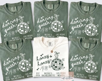 Disco Bachelorette Party Comfort Colors Shirt, Dancing Queen Bachelorette Shirt, Honey Honey, Brides Last Disco, Mamma Mia, Bridesmaid Gift