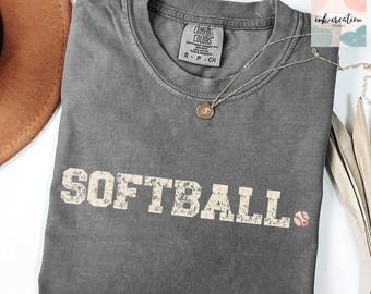 Softball Comfort Colors Shirt, Softball Mom Shirt, Softball Dad, Softball Fan Shirt, Game Day Shirt, Softball Game Shirt, Softball Crewneck
