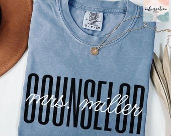 Comfort Colors® Custom School Counselor Shirt, Mental Health Shirt, Counselor School Tee, School Therapist Shirt, New School Counselor Gifts