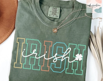 Irish Shamrock Comfort Colors Shirt, Cute St Patricks Day Shirt, Irish Crewneck, Saint Patricks Day Shirt, Womens St Paddys Day, Lucky Shirt