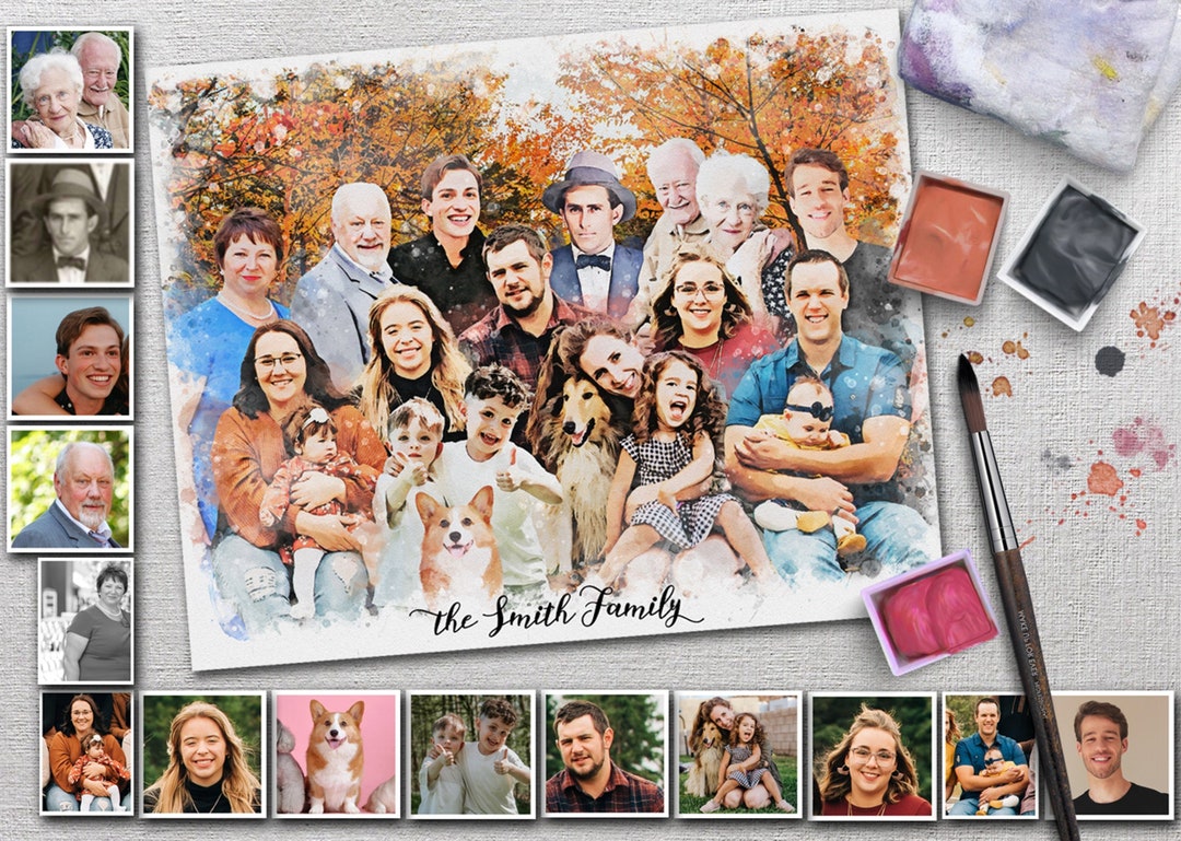 Deceased Loved One Portrait, Family Portrait Custom From Photo, Photo