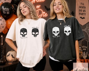 Custom Halloween Bachelorette Party Shirts, Spooky Bride Shirt, Spooky Bachelorette Shirt, Skull Bachelorette Shirt, Comfort Colors Bach