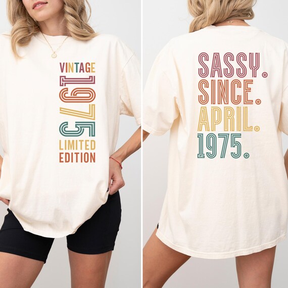 Comfort Colors 50th Birthday Retro Shirt, 1975 Birthday Shirt, Vintage 1975 Shirt, Custom Birthday Tee, Birthday Party Tee, Turning 50 Gift