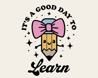 Back To School Coquette Bow Pencil SVG PNG file for Print & Cut, Retro Coquette Bow Ribbon School Girl Shirt Design, Cute Back To School PNG