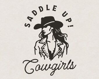 Western Cowgirl Bachelorette SVG for Print & Cut, Vintage Country Saying Saddle Up Cowgirl Tshirt PNG, Western Gothic Cowgirl Wall Art Retro