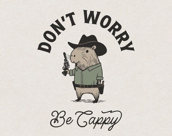 Funny Capybara Cowboy SVG for Print & Laser Cut, Western Cowboy Capybara Lover Shirt PNG, Retro Capybara Wall Art Decor Silly Design Clipart