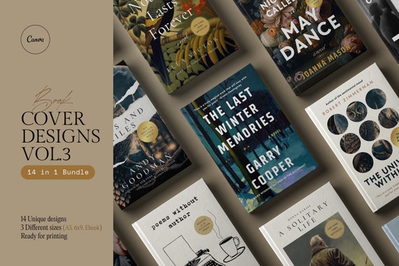 Canva Book Cover Template BUNDLE, E-Book Cover Design Template, Fiction Book Cover, DIY Book Cover, Personalized Cover, Custom Book Cover