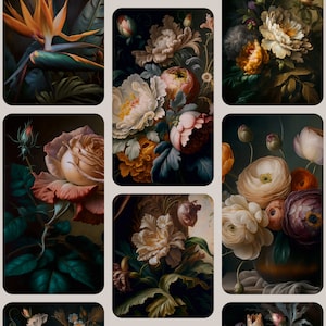 Dark Academia Aesthetic Floral Backgrounds, Cottagecore Aesthetic Flowers, Gothic Aesthetic Floral Wallpapers, Dark Floral Wallpapers image 4