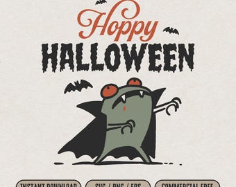 Funny Halloween Vampire Frog SVG PNG for Embroidery & Laser Cut and Print, Retro Halloween SVG Shirt Design, Halloween Ugly Frog Sublimation
