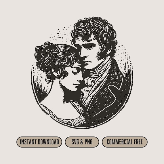 Vintage Pride and Prejudice Book Tattoo Design SVG & PNG, Minimalistic Temporary Tattoo Stencil PNG,  Book Themed Tattoo Design Printable