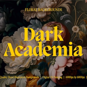 Dark Academia Aesthetic Floral Backgrounds, Cottagecore Aesthetic Flowers, Gothic Aesthetic Floral Wallpapers, Dark Floral Wallpapers image 1