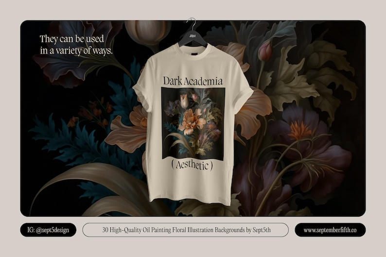 Dark Academia Aesthetic Floral Backgrounds, Cottagecore Aesthetic Flowers, Gothic Aesthetic Floral Wallpapers, Dark Floral Wallpapers image 6