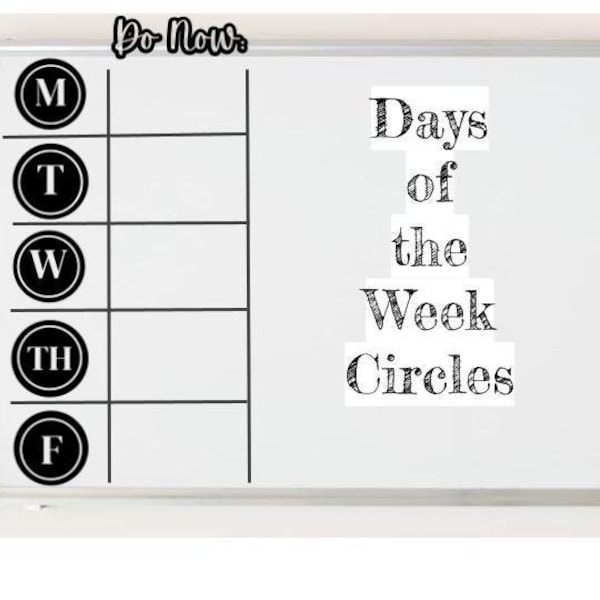 Días de la semana Imanes circulares para pizarra / Imanes de días para la oficina del aula