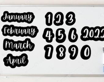 Calendar Months and Numbers Magnets for Classroom or Whiteboard Calendar Magnets