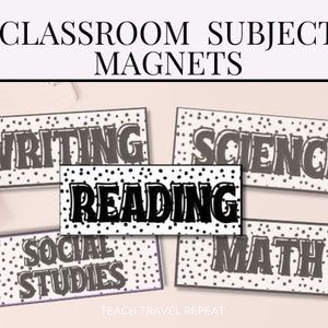 Personalized Magnets Classroom Magnets Subjects | Custom Subject Magnets | Boho Classroom Magnets | Classroom Labels | Teacher Organization