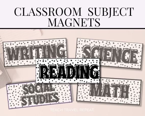 Math Subject Label Magnets Personalized Magnets Classroom Magnets Subjects Custom Subject Magnets ...