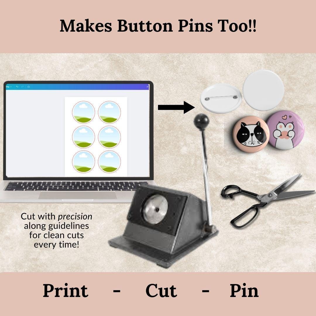 Button Pin Template 3 X 3'', Canva Button Template, Custom Button Pin ...