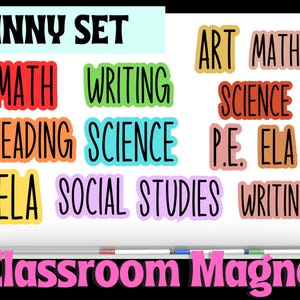 Classroom Magnets | Subject Magnets for Classroom | Days of the Week Magnets | Calendar Magnet | Classroom Organization