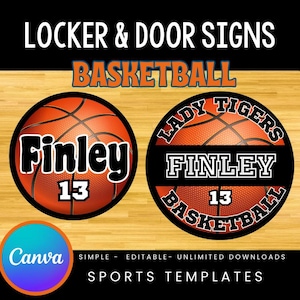 Editable Basketball Locker Printable Cutout Sign Locker Decoration Team ...