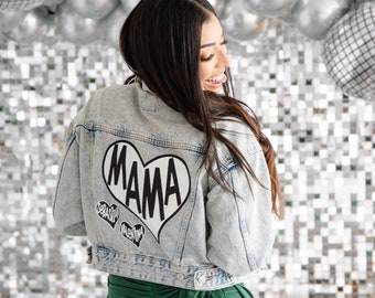 Glitzer Schwarze Jeansjacke Oversize Cropped Angel Of Style