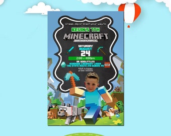 Invitation Minecraft Etsy Invitation Minecraft Etsy
