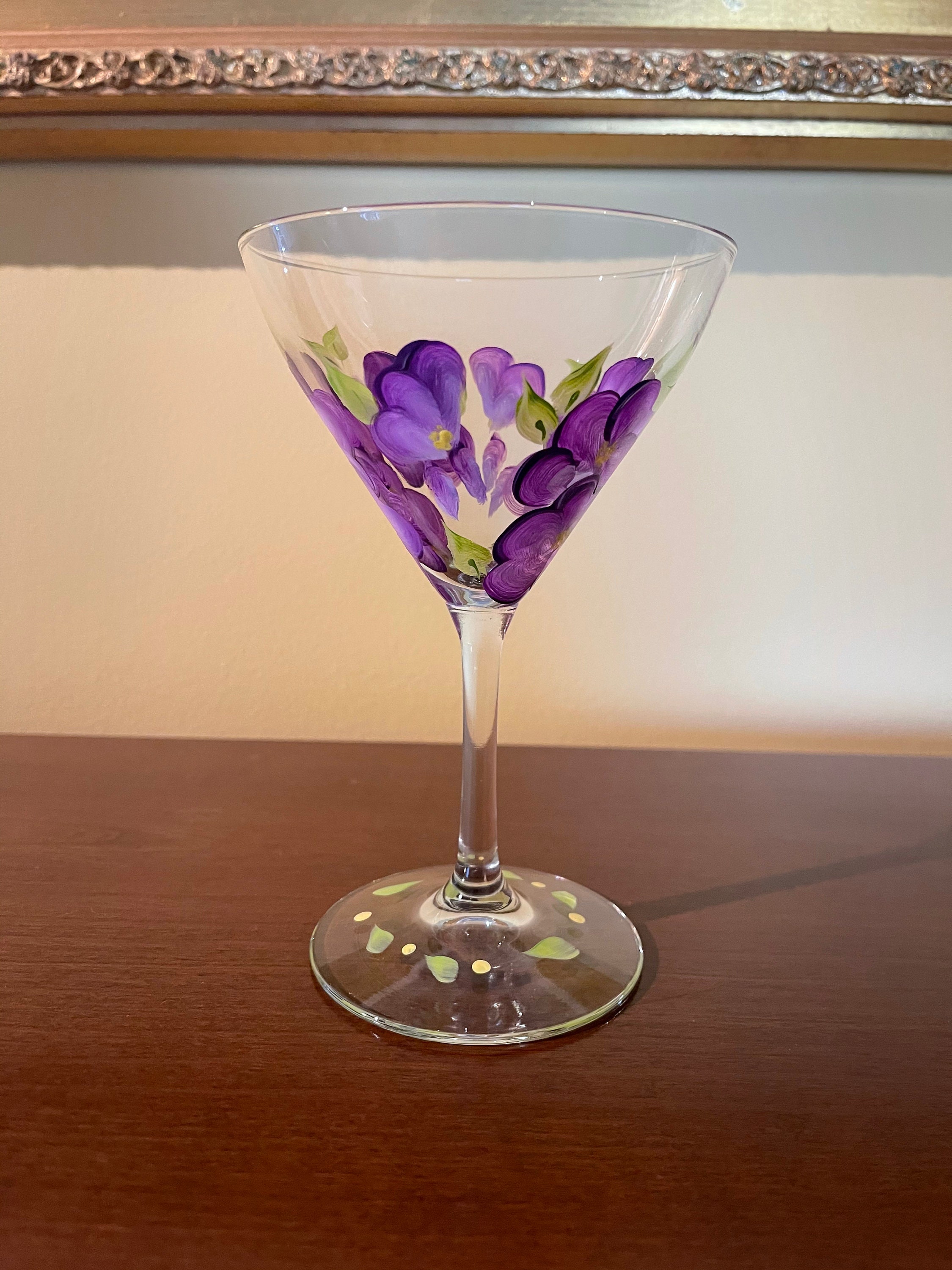Hand Painted 8oz Martini Glass Etsy.de