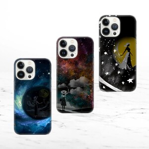 Galactisch schilderij telefoonhoesje voor iPhone 15Pro, 14, 13, 12, 11, Google Pixel 8, 7A, 6A, Samsung Galaxy S24Ultra, S23fe, S22, A54, A34