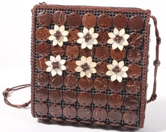 Purse Shoulder Handbag wallet  For Women Round Ceylon Handmade 10” X 10” In