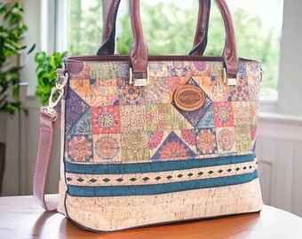 Natural Cork Leather Handbag - Eco-friendly Shoulder Purse