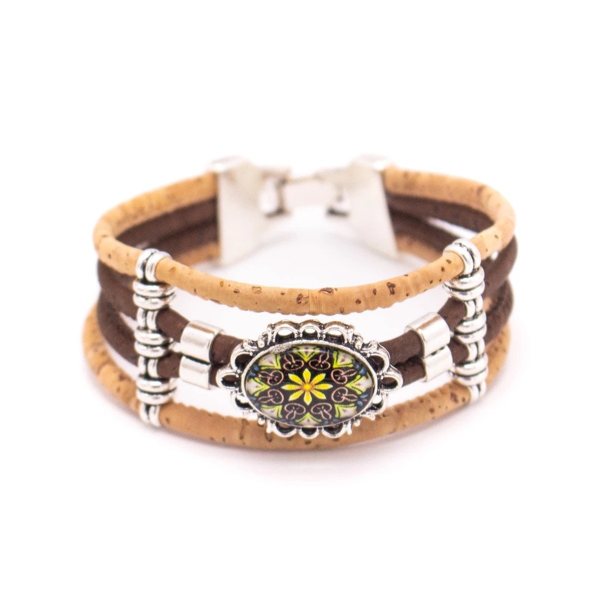 Bracelet en cuir cork Liège portugais bijoux végétaliens Etsy