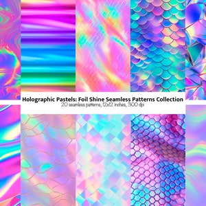 Holographic textures, digital papers, metallic digital papers, holographic backgrounds, holographic graphics, Colorful Neon Gradients