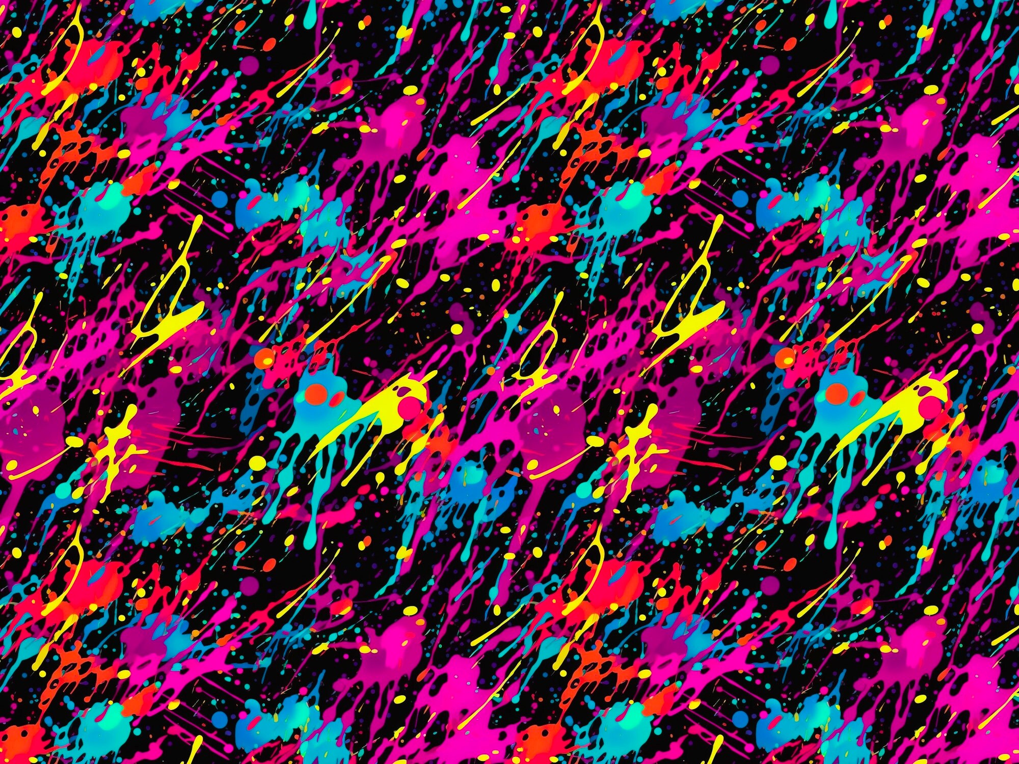 Vibrant Neon Paint Splatter Digital Paper Pack - Instant Download ...
