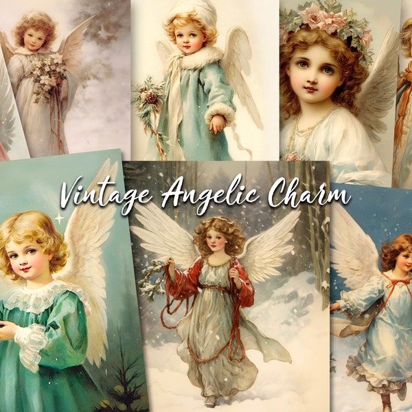 Charming Vintage Christmas Angel Images 300 dpi Vintage Victorian Christmas Angels Printable Image For Vintage Design Scrapbooking Decoupage