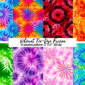 Neon Tie Dye Digital Papers, Tiedye Pattern, Tie and Dye Background, Tie Dye png, Bundle for Commercial use or scrapbook, junk journal png