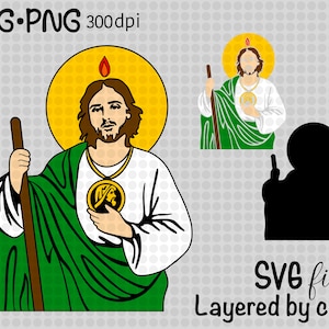 Archivos de archivo de corte SVG en capas para Cricut, Cricut SVG, plantilla Cricut, san judas thaddeus svg clipart St Jude Thaddeus svg Jude the Apostle svg