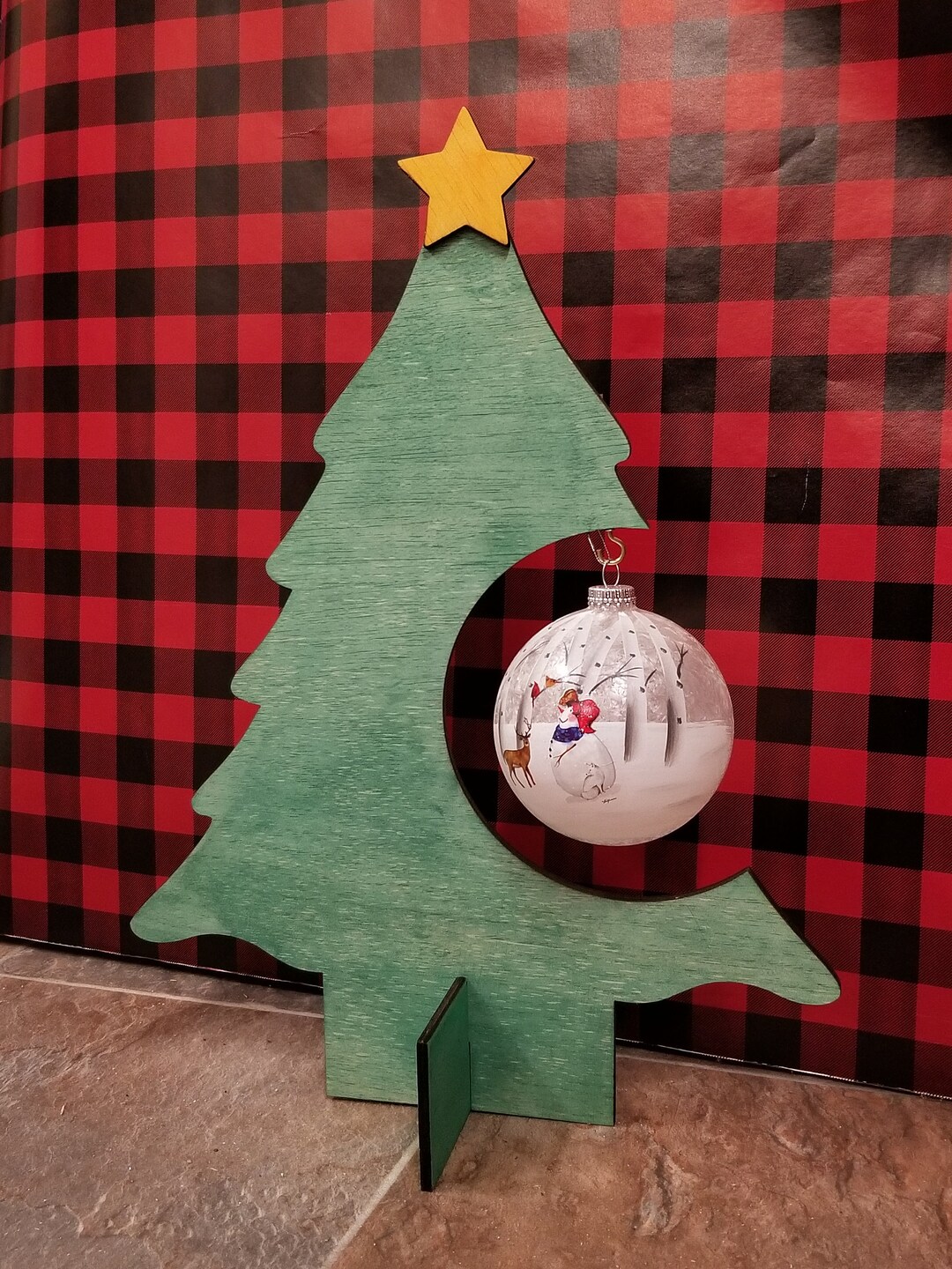 Wood Christmas Tree Ornament Holder Etsy