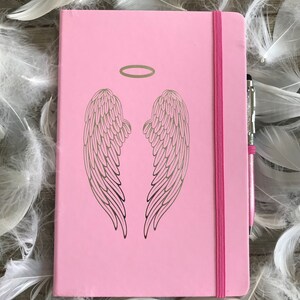 Angel Wings A5 Notebook With Engraved Pen and Angel Feather - Etsy