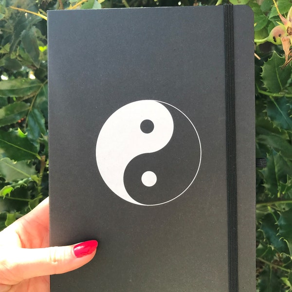 Yin Yang | Carnet de notes A5 noir spirituel Tai Chi