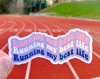 Running my Best Life Sticker, Running Sticker, Runner Stickers, Running Motivation, Marathon gift, Water bottle Stickers, Track and XC gift