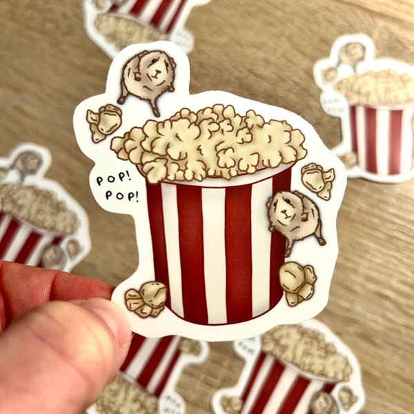 Popcorn Guinea Pig Sticker, Popcorning Guinea Pig, Happy Guinea Pig, Cavy Lover, Guinea Pig Stickers, Cage Accessories