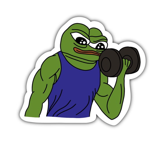 Strong Pepe Sticker Pepe Frog Twitch Emote Meme Stickers - Etsy
