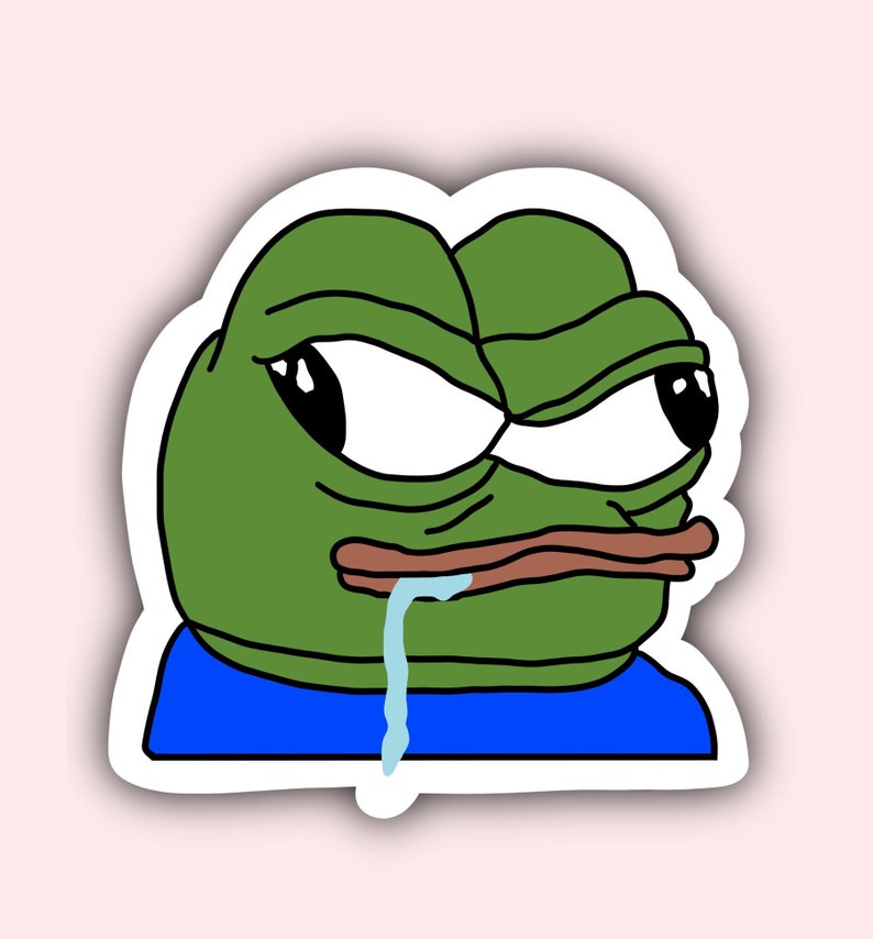 Pepe Frog Sticker Pepe the Frog Meme Sticker Twitch Emote 2.5 x 2.5 pulgadas calcomanía de vinilo imagen 1