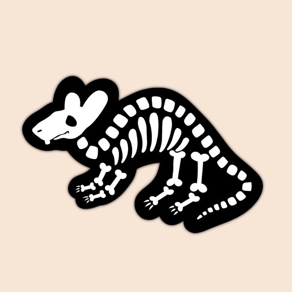 Spooky Rat Sticker, Rat Skeleton sticker, Halloween sticker, Rat Sticker, Skeleton Sticker, Rat Lover