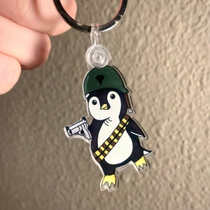 Army Penguin Keychain, Gamer Penguin, Battle Royale Penguin, Army Keychain, Animal Royale Keychain, Penguin glock keychain, Warzone Penguin