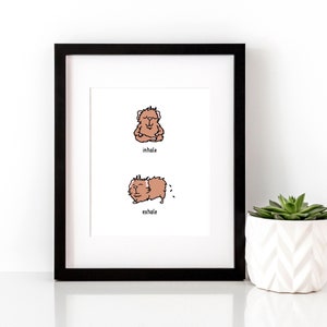 Inhale Exhale - Guinea Pig Yoga - Digital Download - Digital Print - Guinea pig Lover gift - Pig mom gift